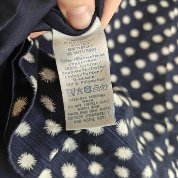 Boden A-Line Skirt Starburst Star Print Navy Blue/White Front Box Pleat Size 6R - Picture 14 of 14